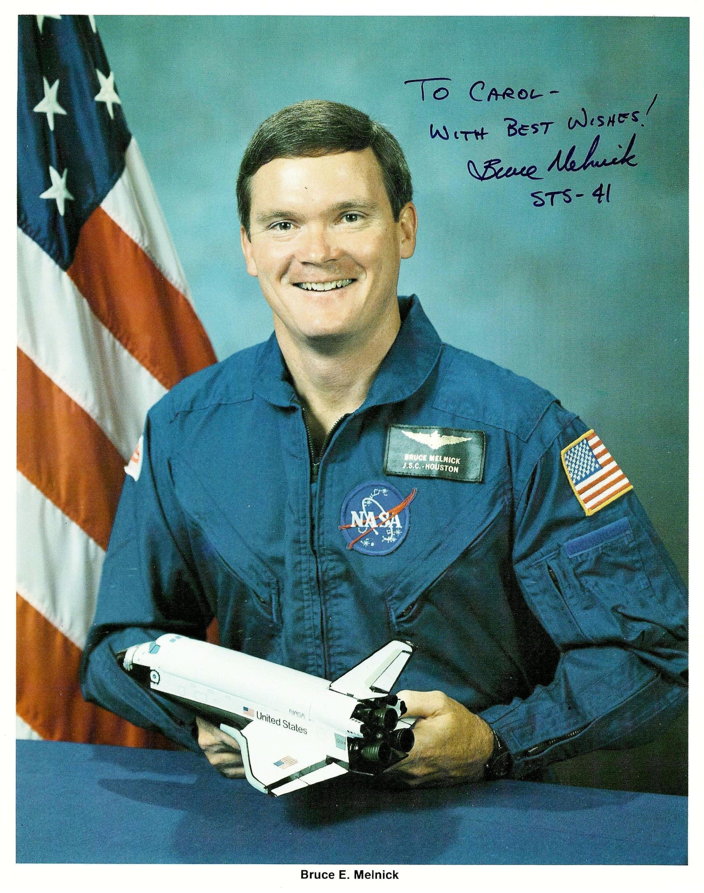 Astronaut Bruce Melnick handsigned NASA litho 8x10''