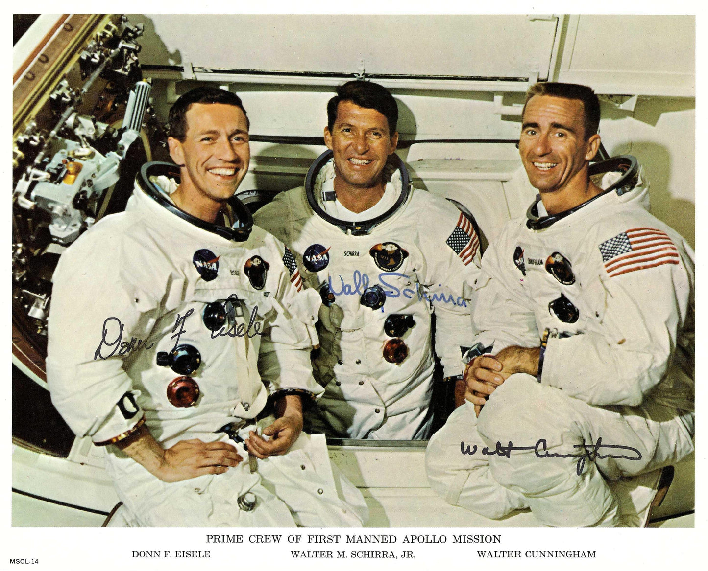 Apollo 7 crew autopen-signed 8x10'' official portrait