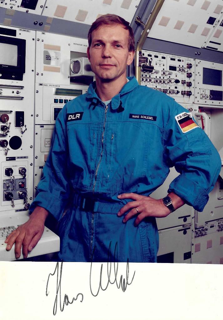 German Astronaut Hans Schlegel handsigned portrait #3