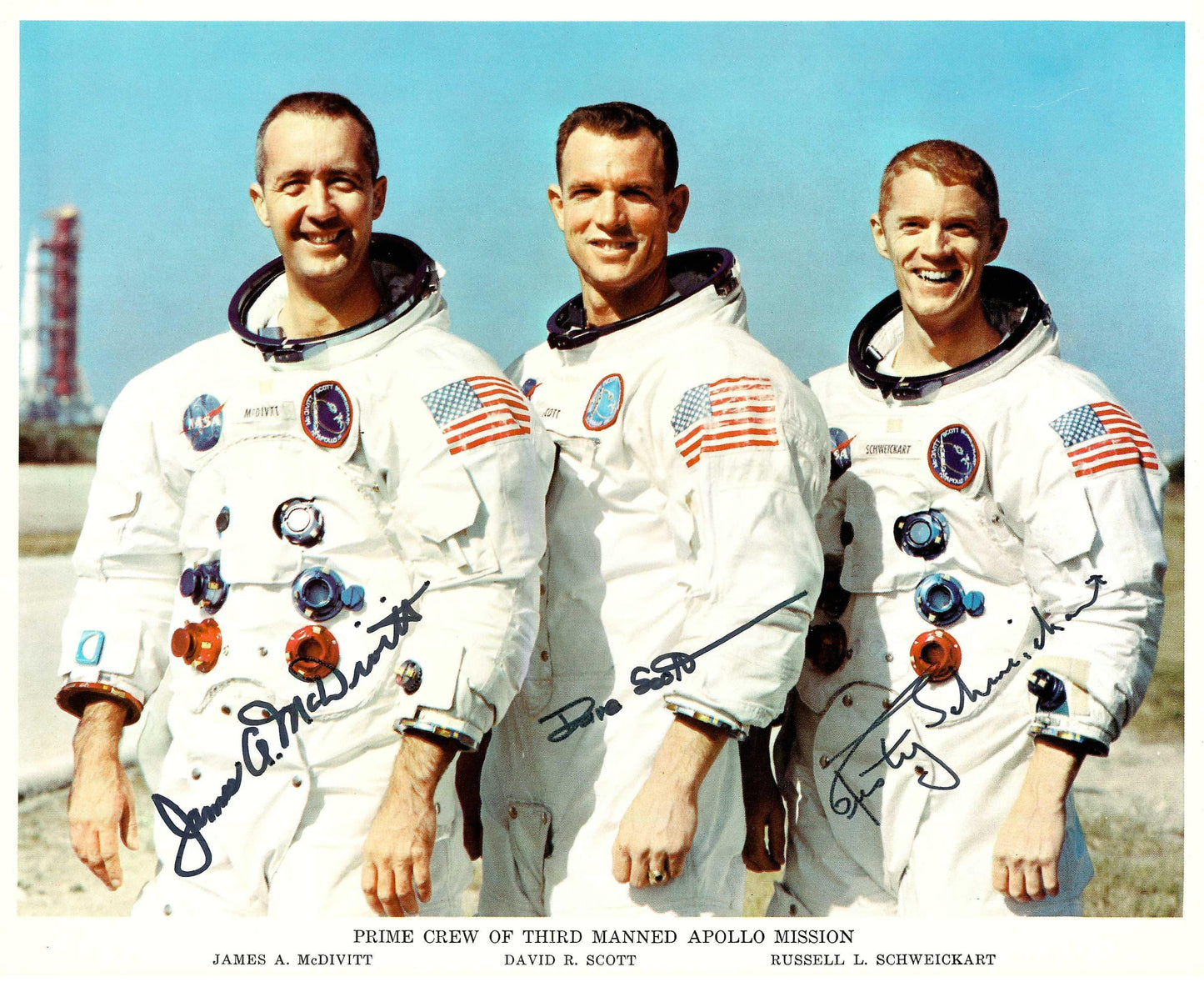 Apollo 9 crew autopen-signed 8x10'' official portrait