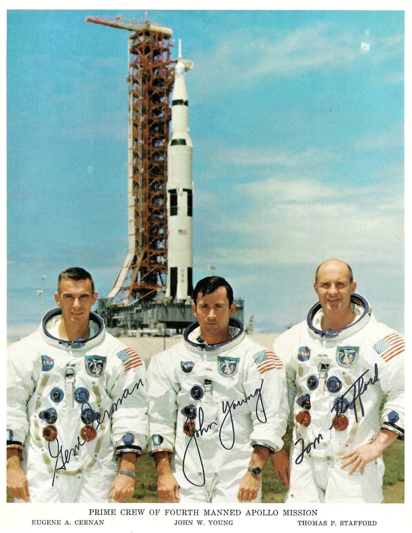 Apollo 10 crew autopen-signed 8x10'' official portrait