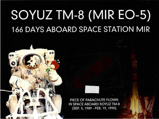 Soyuz TM-8 flown artifact presentation - Astro Artifacts Online Store