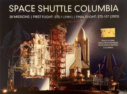 Space Shuttle Columbia flown artifact presentation