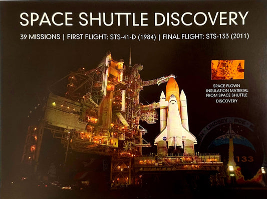 Space Shuttle Discovery flown artifact presentation