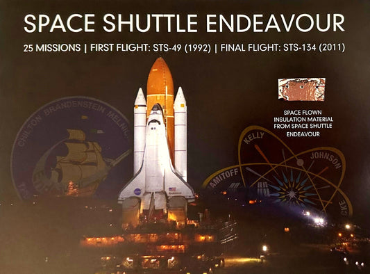 Space Shuttle Endeavour flown artifact presentation