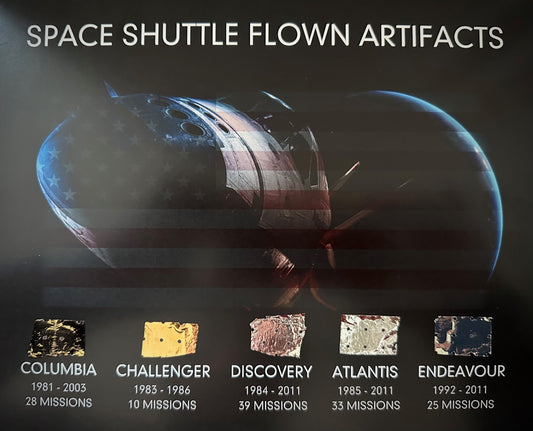 Space Shuttle all 5 Orbiter flown artifacts presentation