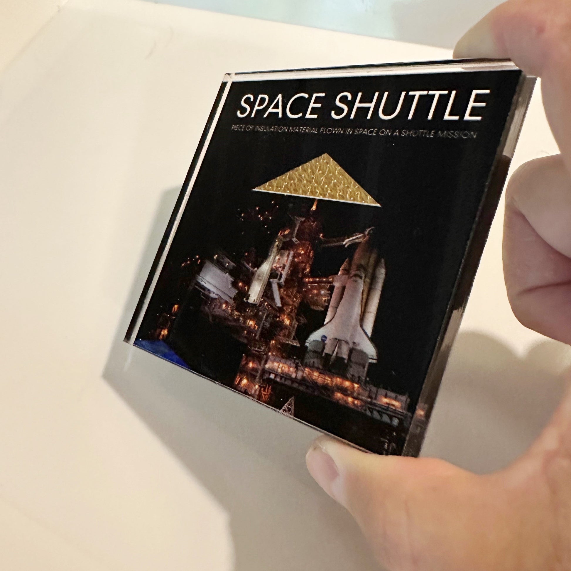 Space Shuttle flown artifact acrylic