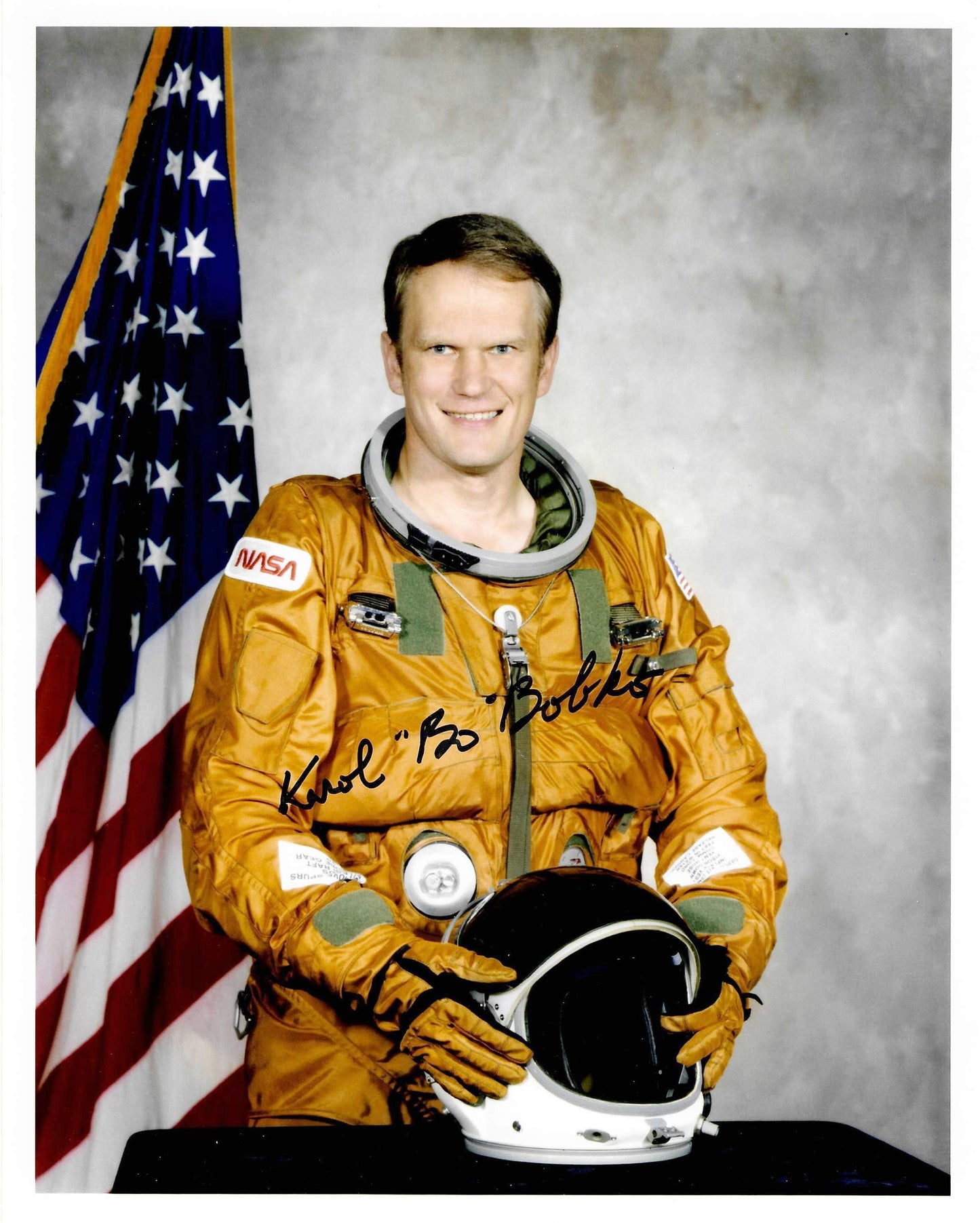 Astronaut Karol "Bo" Bobko 8x10'' handsigned portrait photo