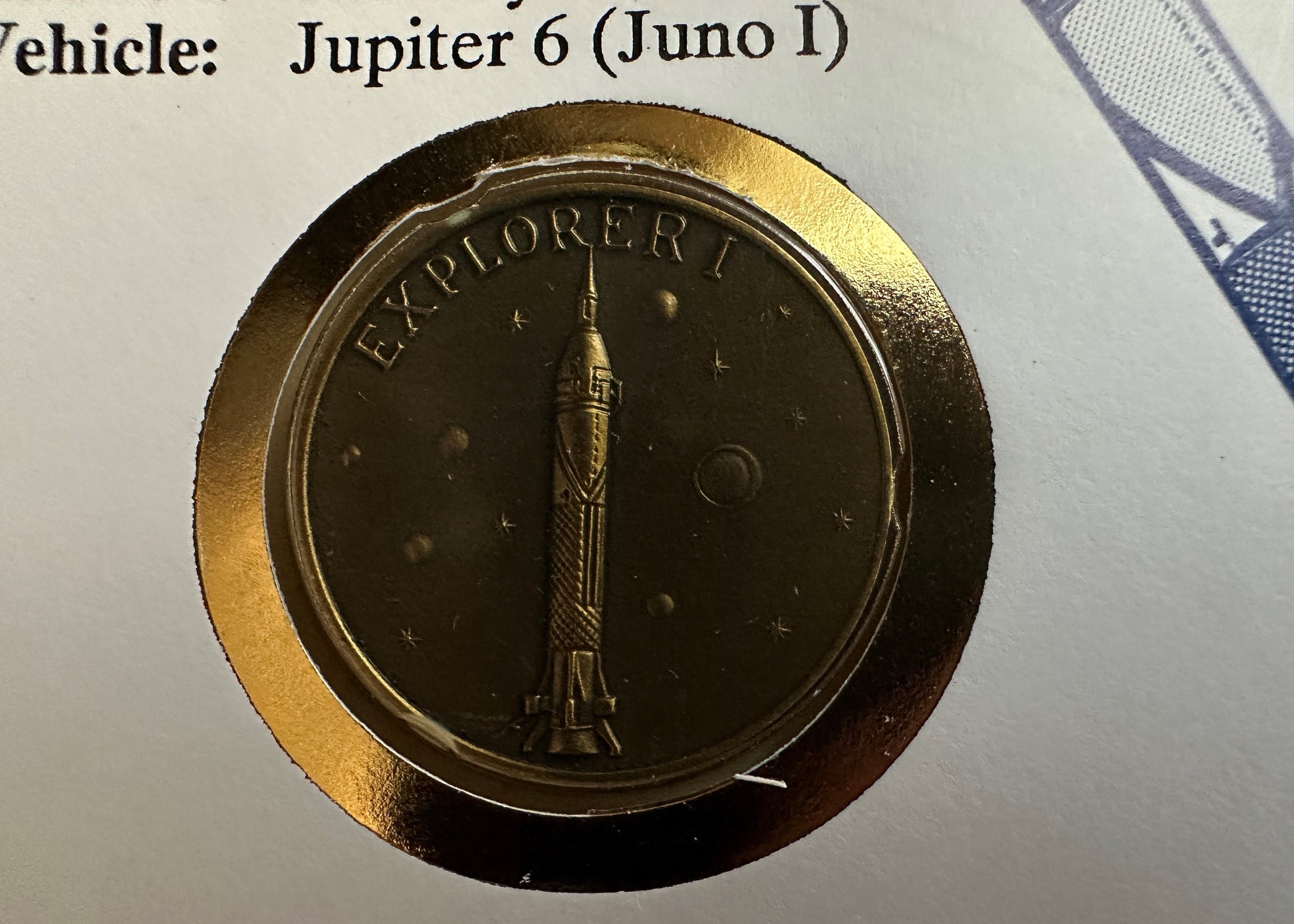 Explorer 1 commemorative cover with space medal