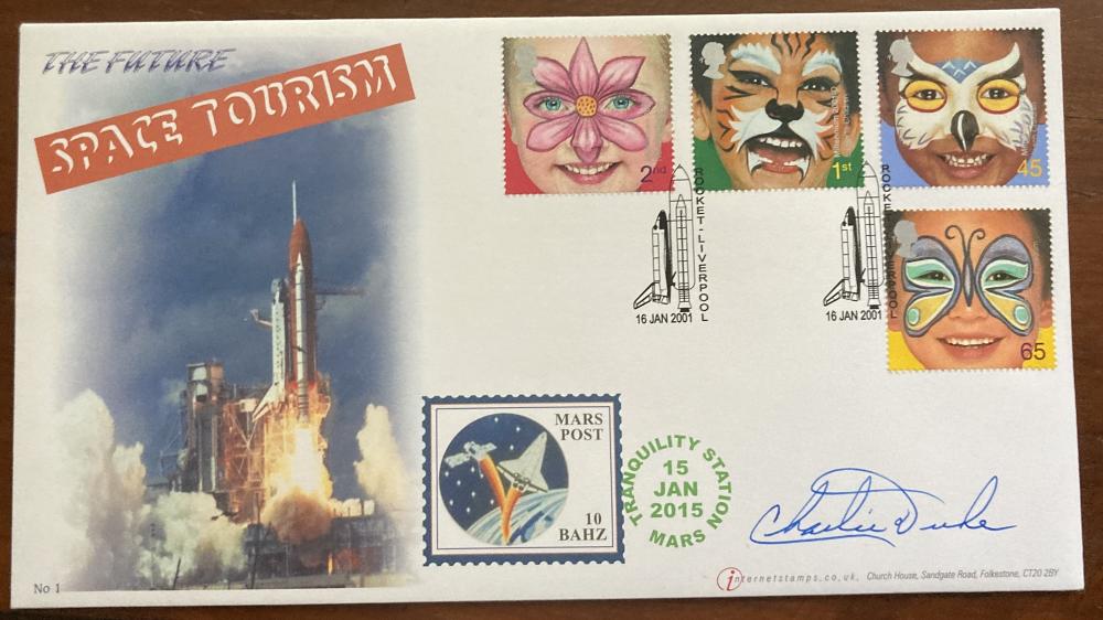 Astronaut Charlie Duke (Apollo 16 Moonwalker) hand-signed cover