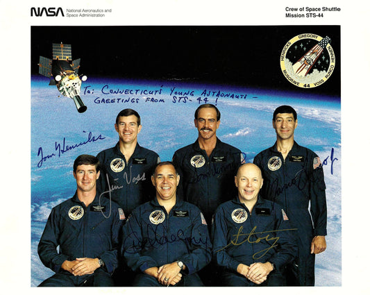 Space Shuttle mission STS-44 crew handsigned NASA litho