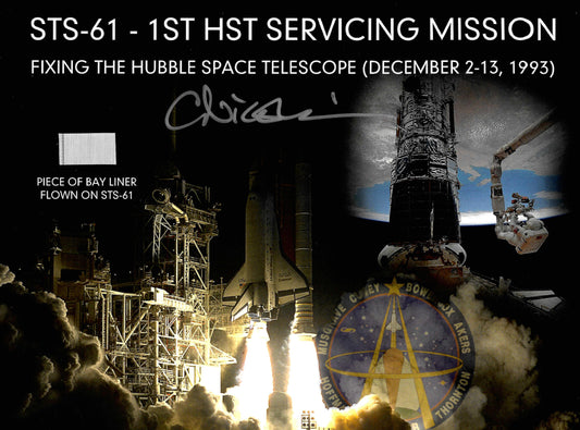 STS-61 flown artifact presentation - hand-signed by Claude Nicollier
