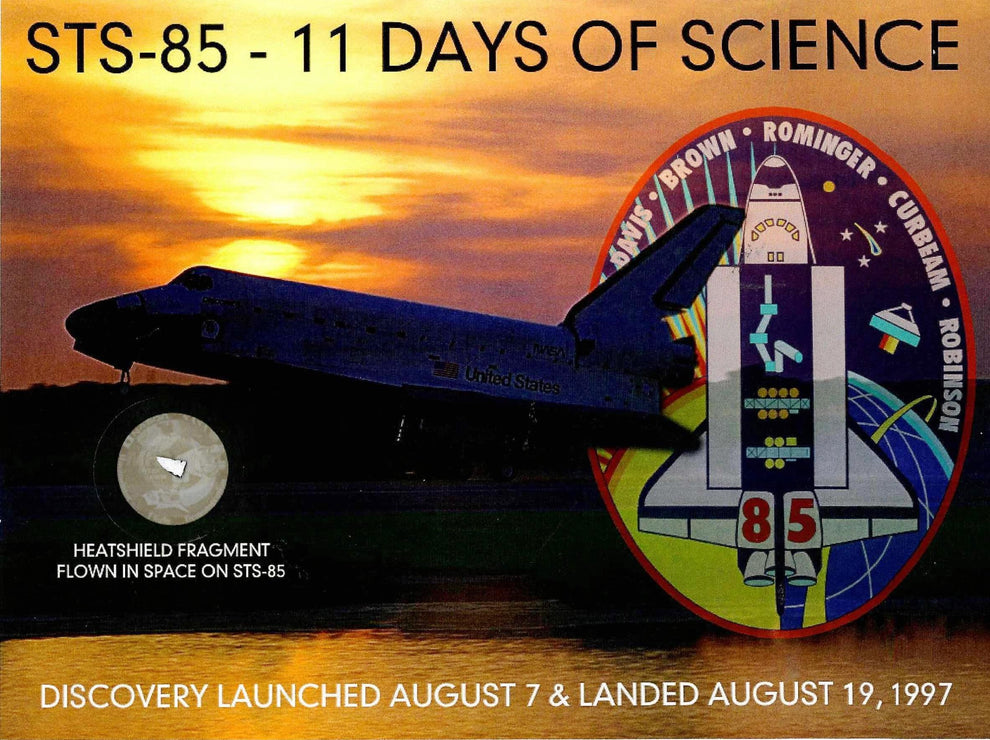 STS-85 flown artifact presentation – Astro Artifacts Online Store