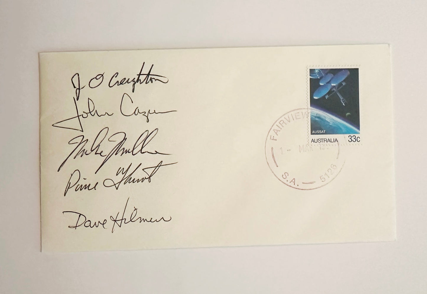 Space Shuttle mission STS-36 crew handsigned cover