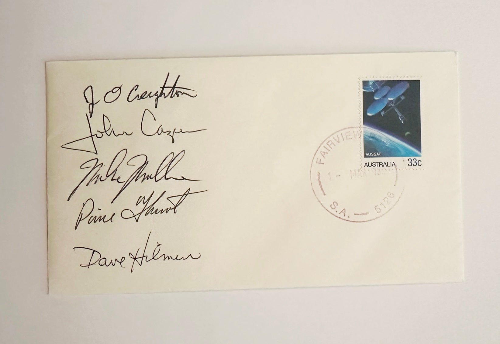 Space Shuttle mission STS-36 crew handsigned cover