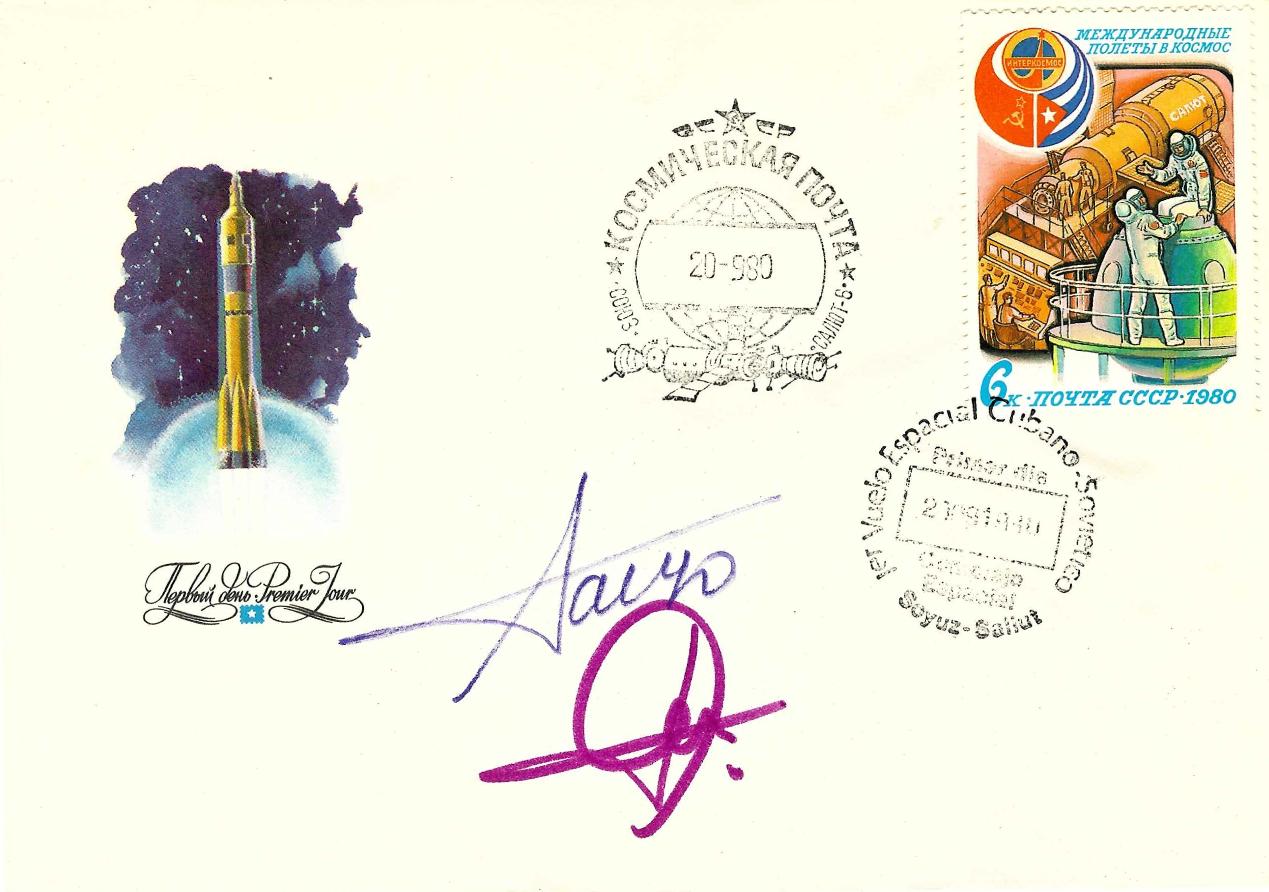 Cuban Cosmonaut Arnaldo Tamayo Méndez + backup handsigned cover