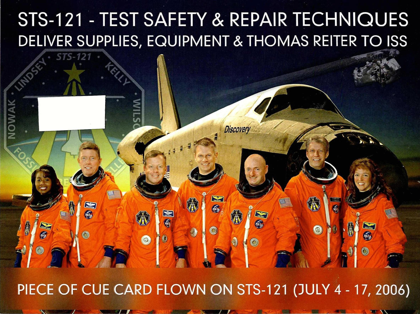 STS-121 flown artifact presentation