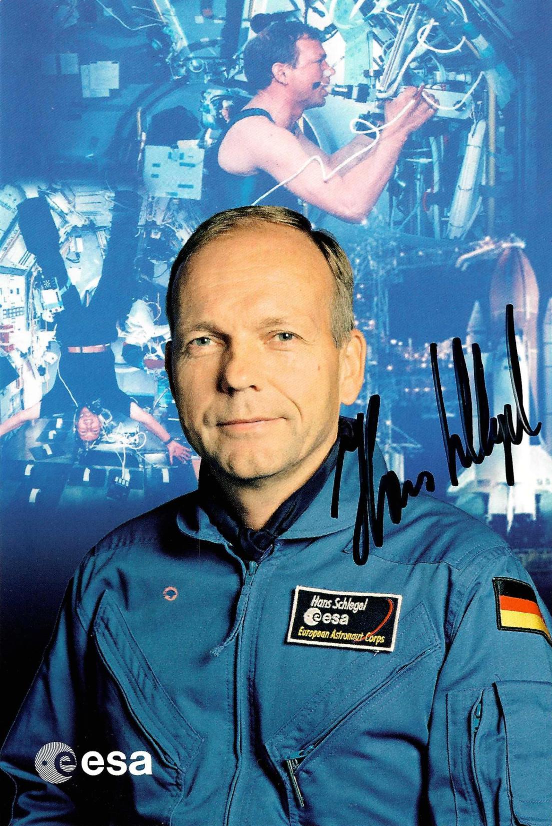 German Astronaut Hans Schlegel handsigned portrait #1