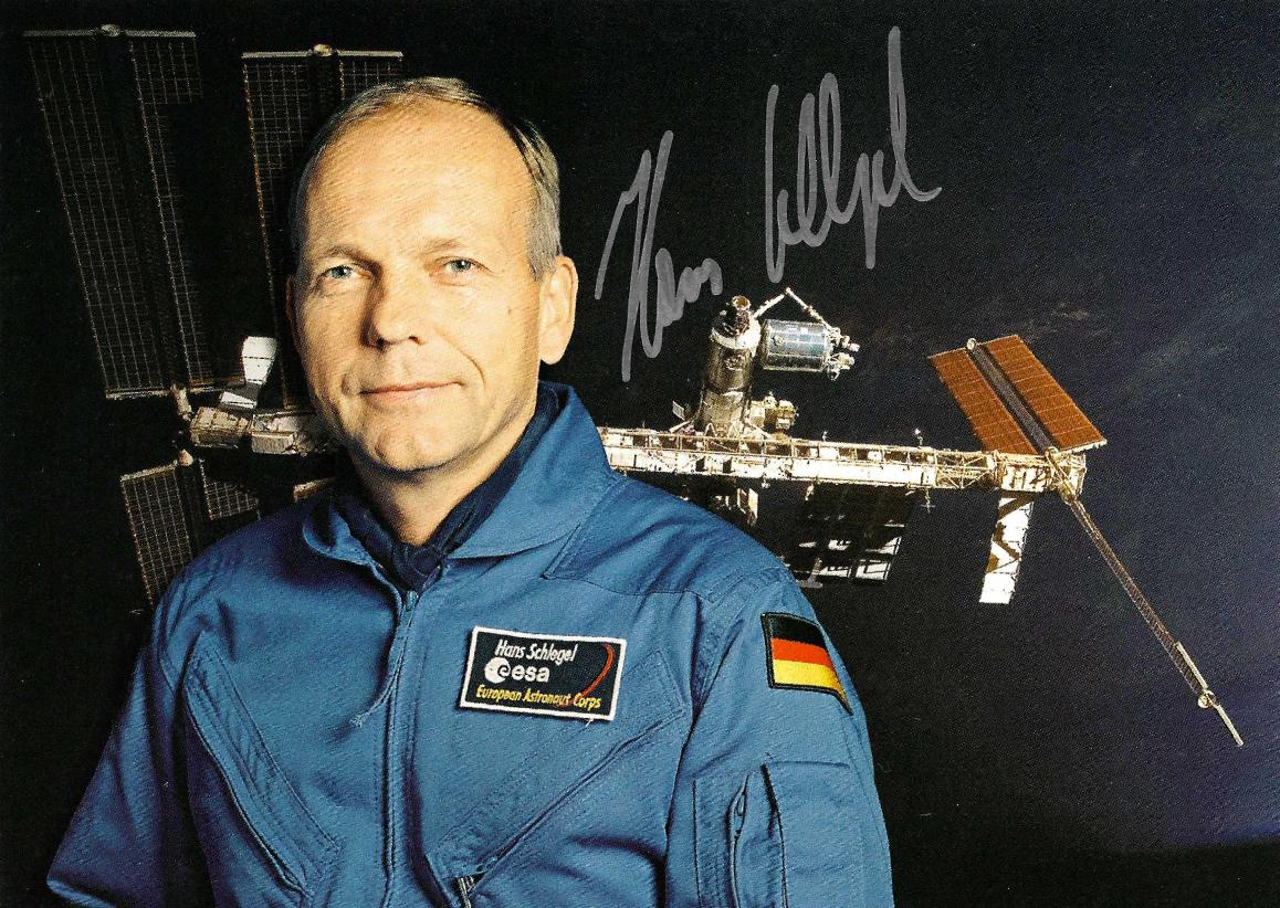 German Astronaut Hans Schlegel handsigned portrait #2