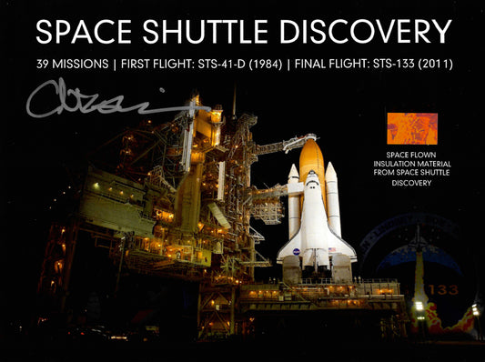 Space Shuttle Discovery flown artifact presentation - hand-signed by Claude Nicollier