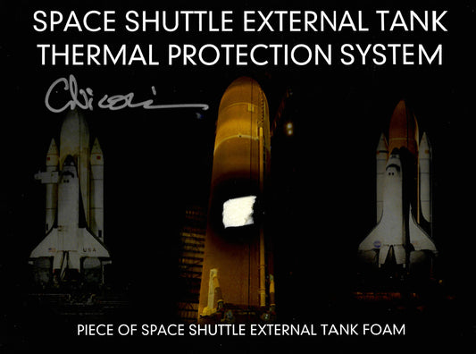 Space Shuttle External Tank Foam artifact - hand-signed by Claude Nicollier