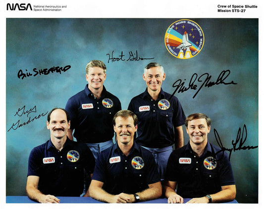 Space Shuttle mission STS-27 crew handsigned NASA litho