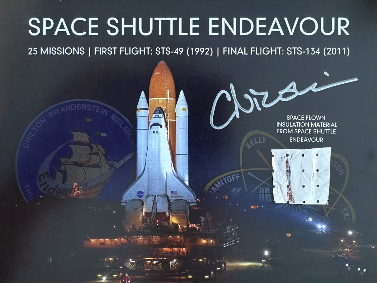 Space Shuttle Endeavour flown LARGE artifact presentation - hand-signe ...