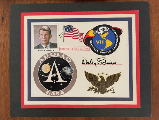 Apollo 7 collage signed by Wally Schirra