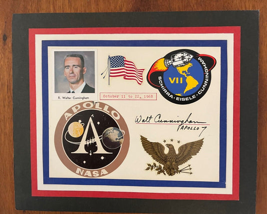 Apollo 7 collage signed by Walt Cunningham