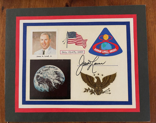 Apollo 8 collage signed by Jim Lovell