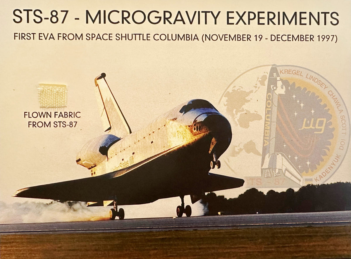 STS-87 flown artifact presentation – Astro Artifacts Online Store
