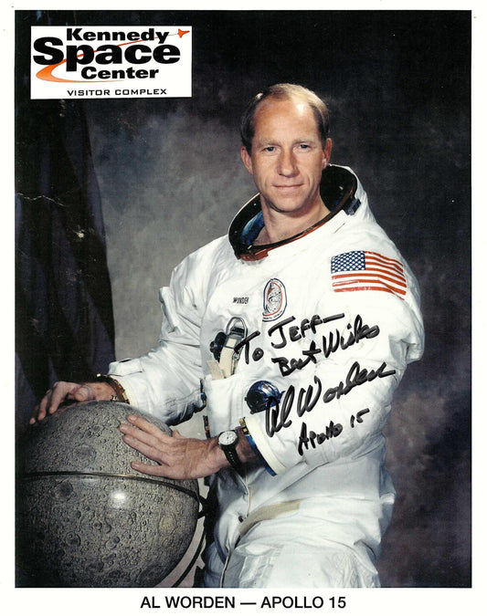 Apollo 15 Astronaut Al Worden hand-signed  8x10'' photo - with bends!